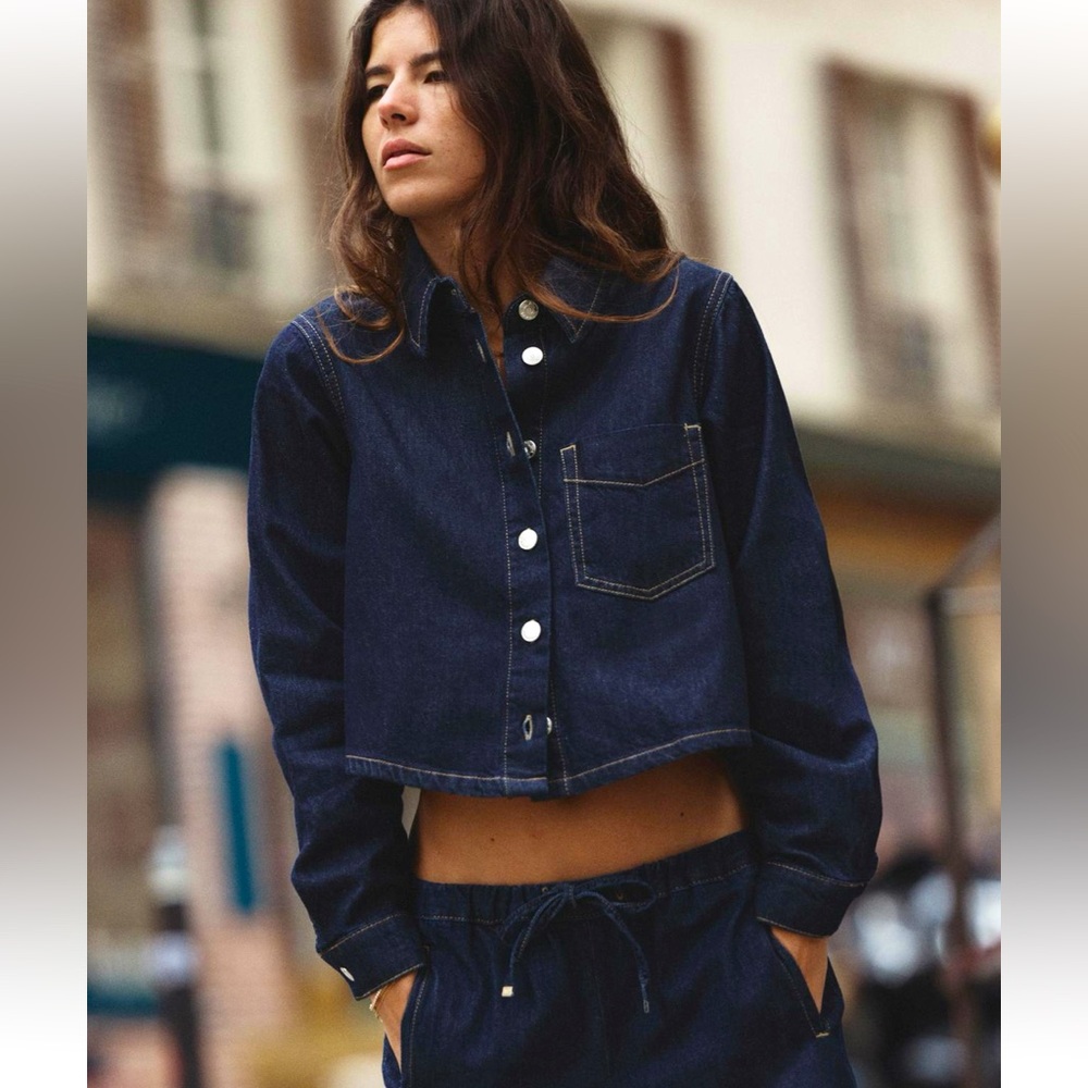 Denim Crop Shirt